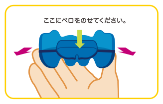 ここにベロをのせてください。